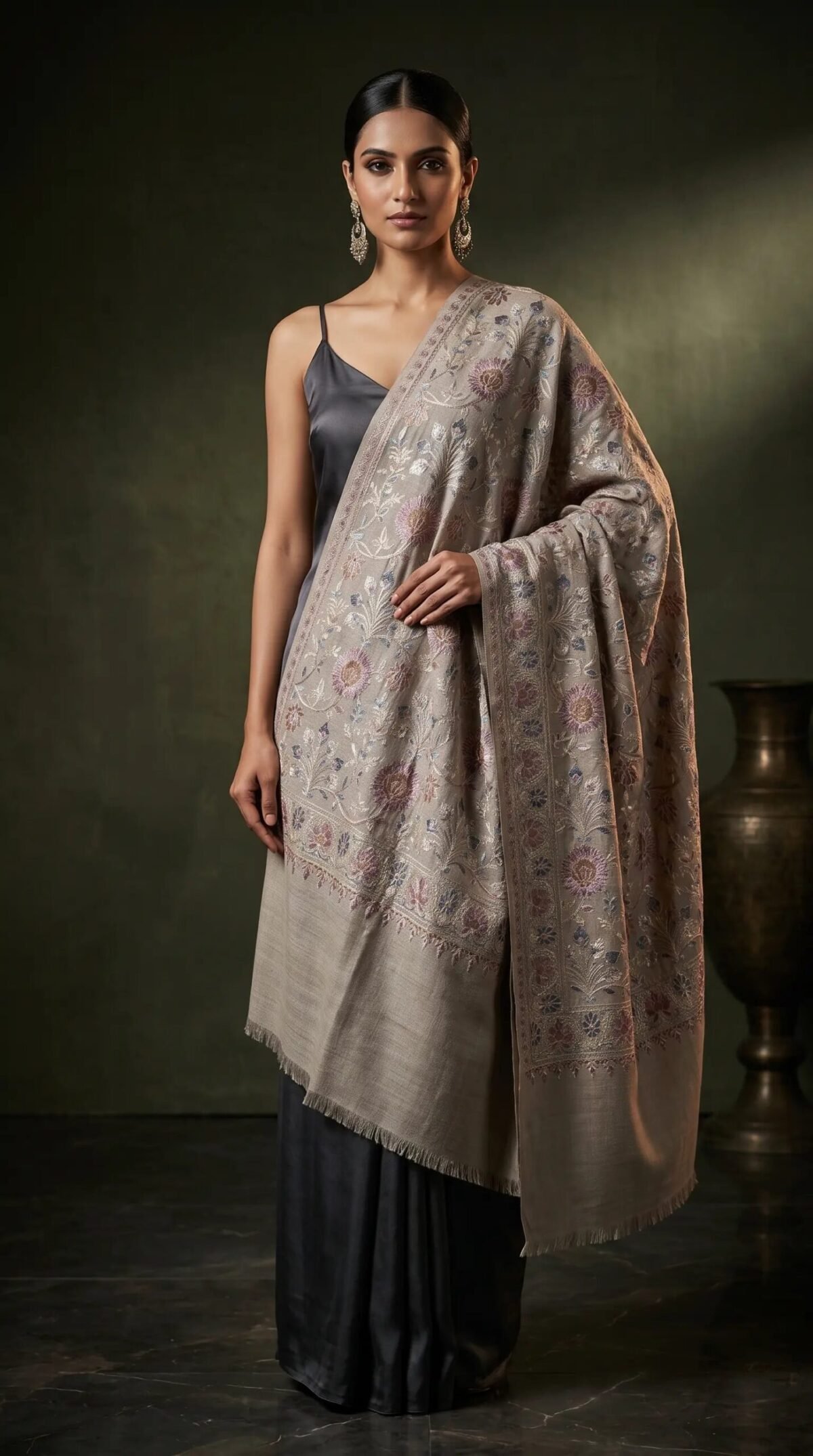 Aari Embroidered Premium Shawl