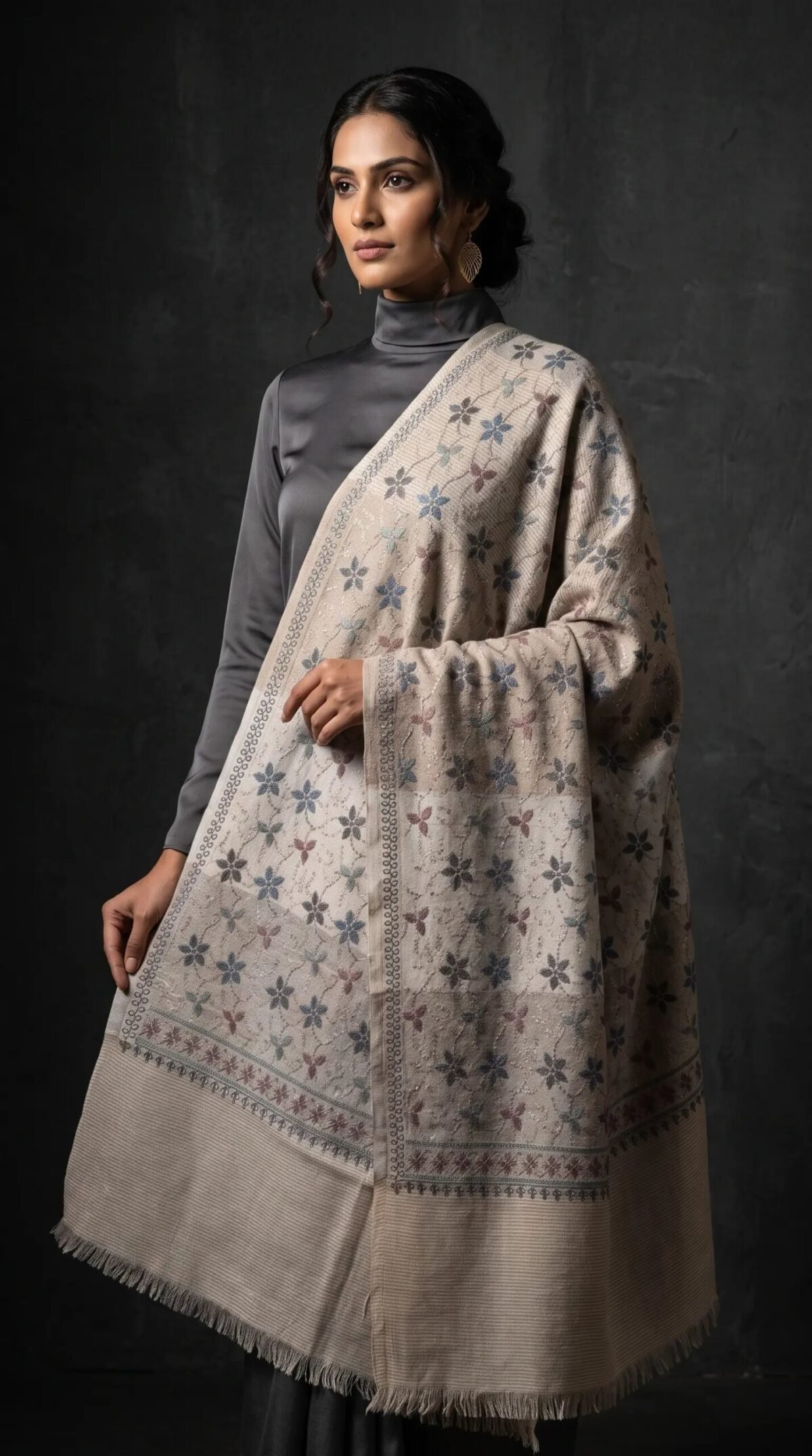 Aari Embroidered Premium Shawl