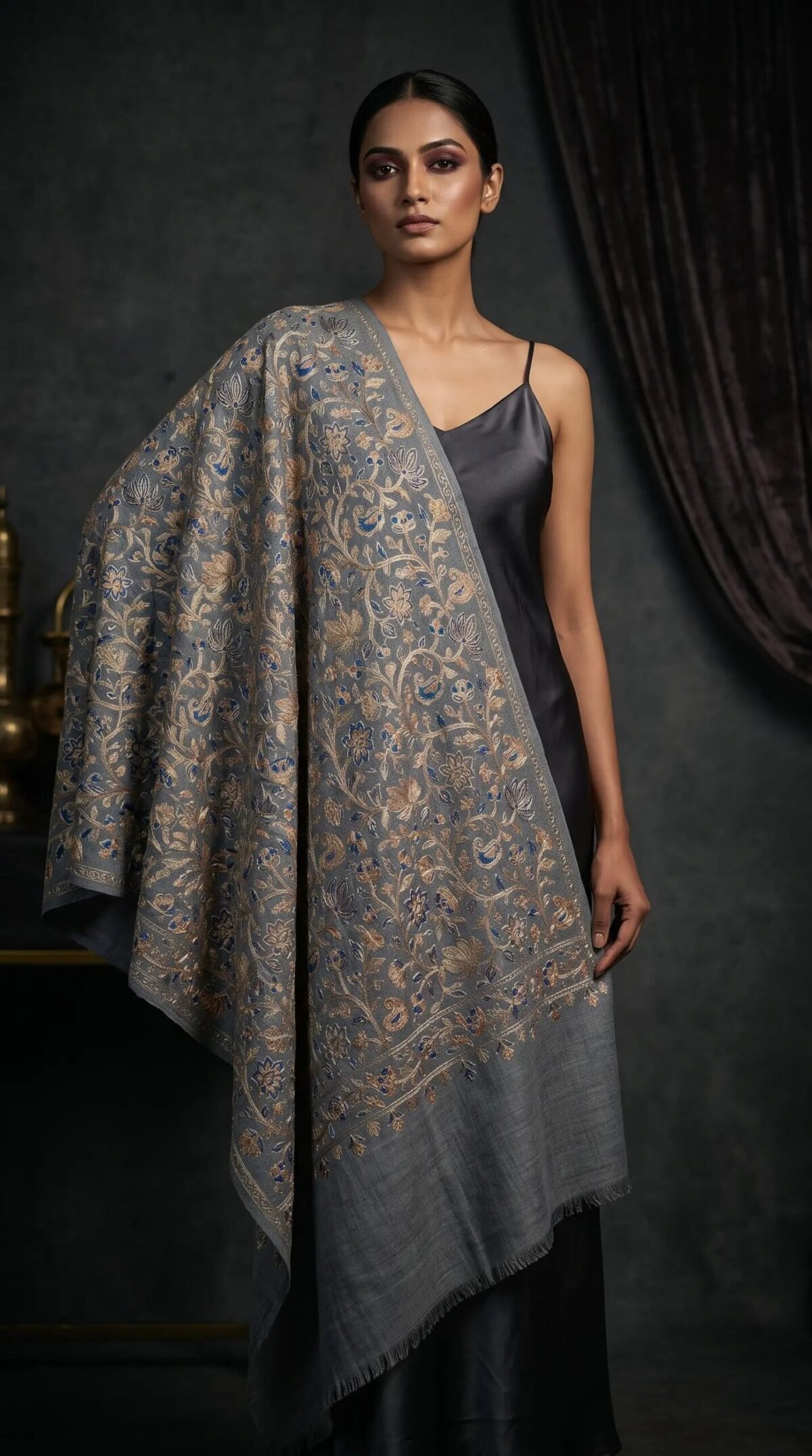 Aari Embroidered Premium Shawl