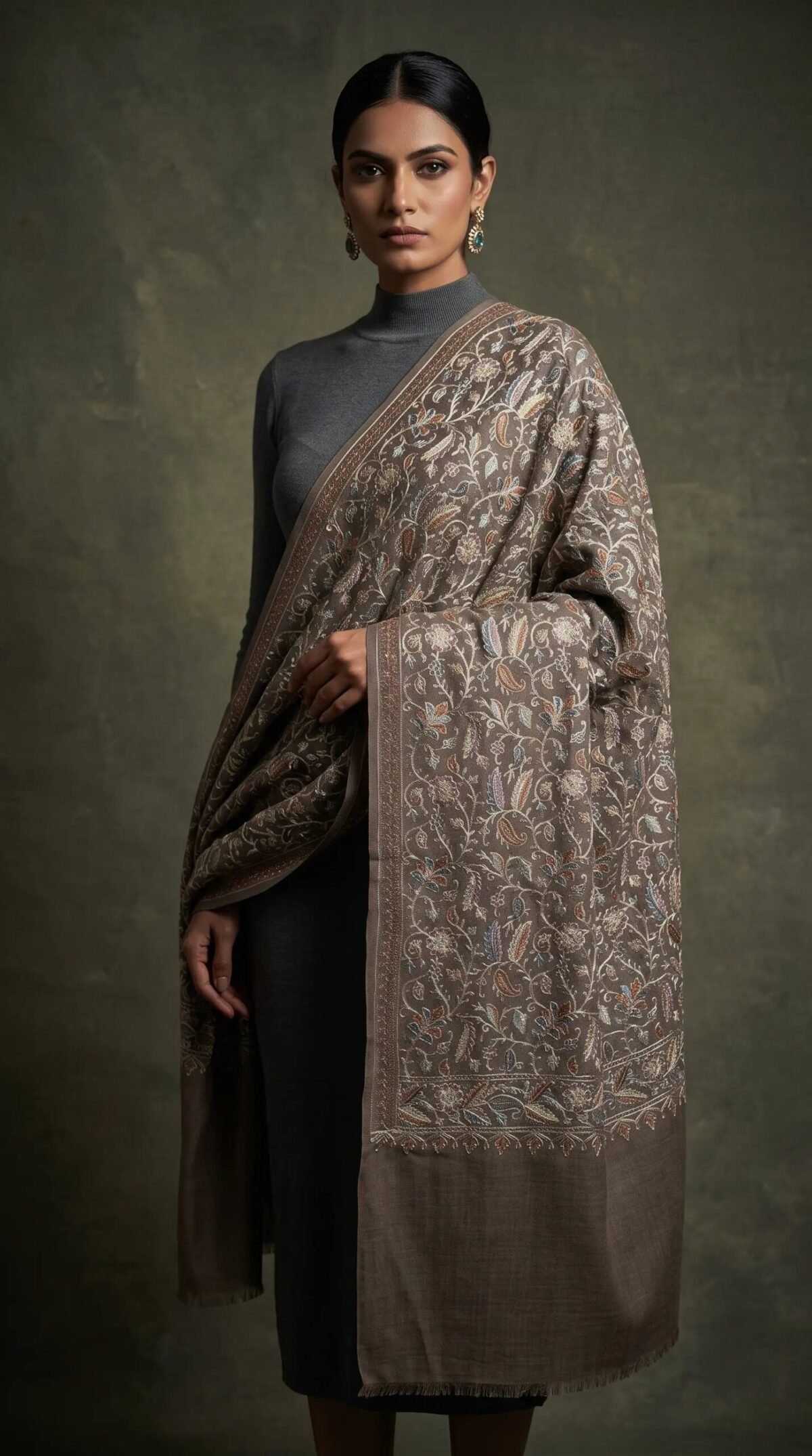 Aari Embroidered Premium Shawl
