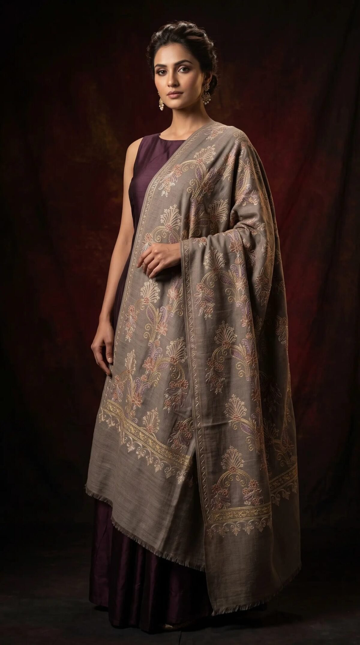 Aari Embroidered Premium Shawl