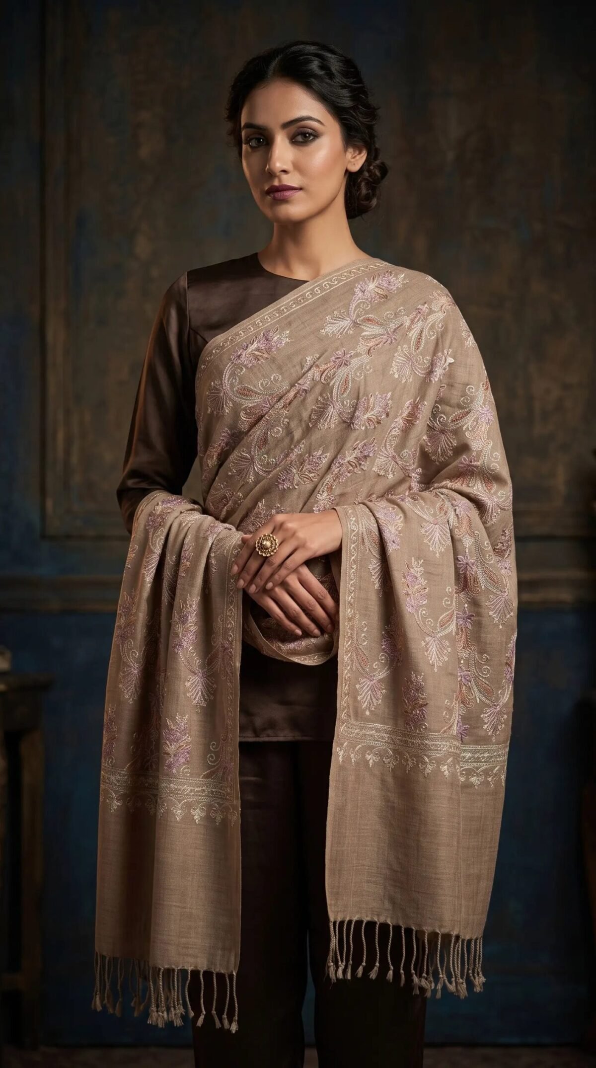 Aari Embroidered Premium Shawl