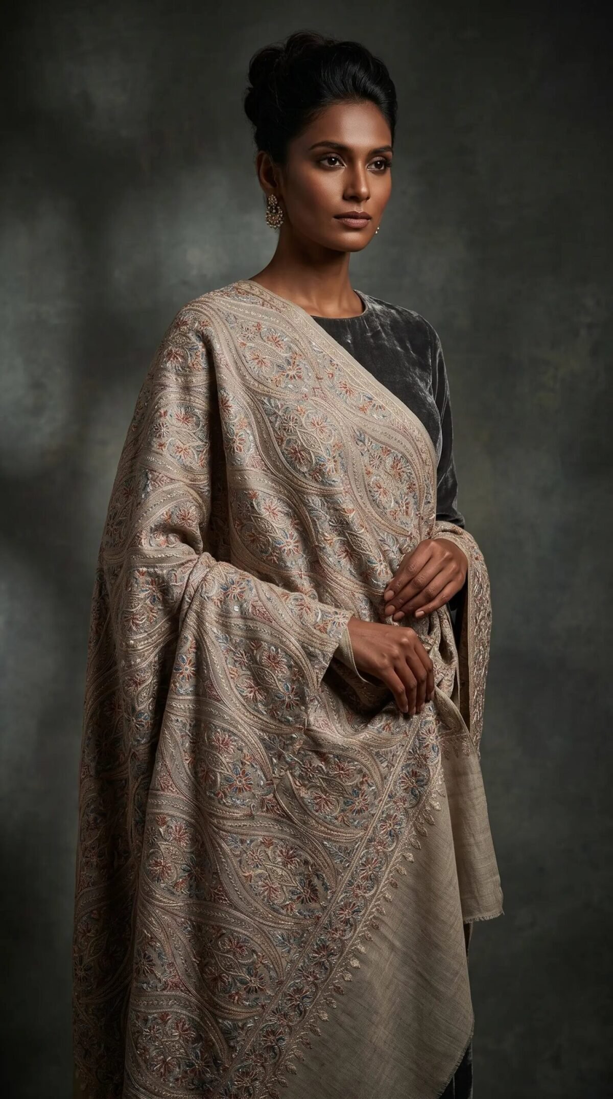 Aari Embroidered Premium Shawl