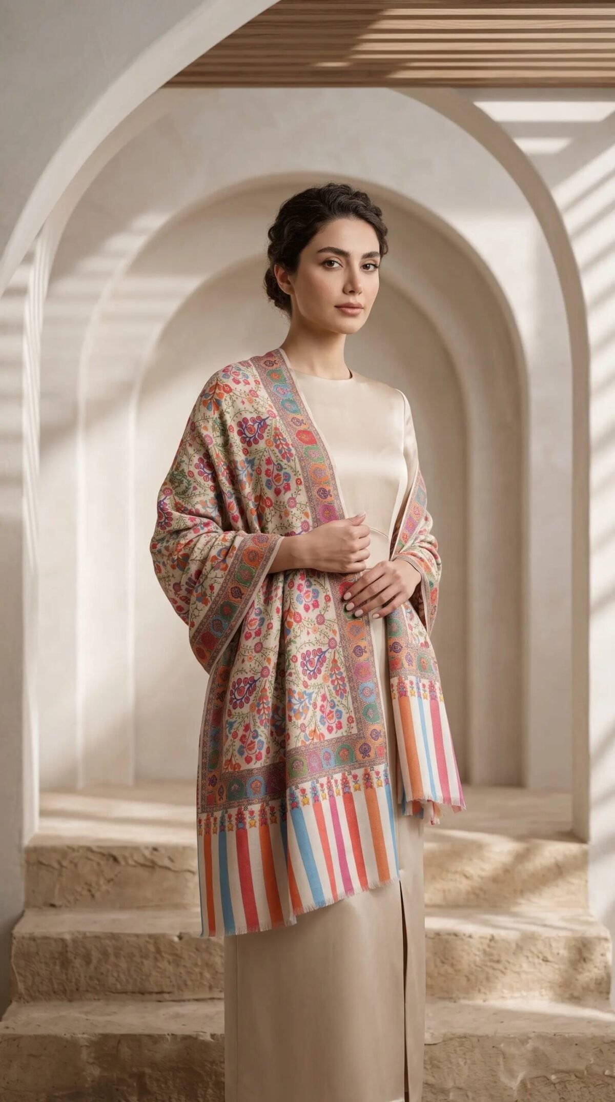 Kalamkari Mix Wool Shawl