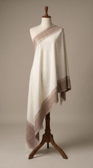 Border Metallic Weave Shawl