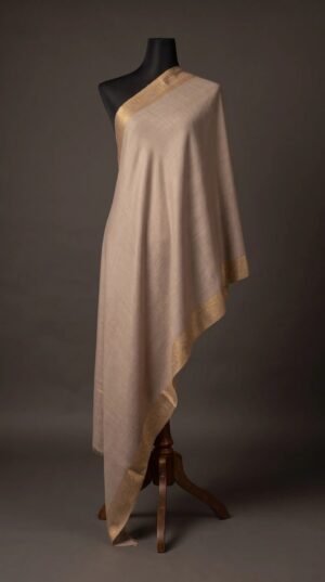 Golden Border Metallic Weave Shawl