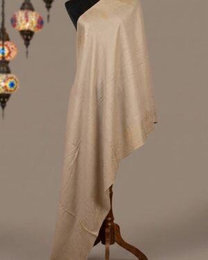 Golden Metallic Border Weave Shawl