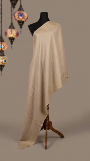 Golden Metallic Border Weave Shawl