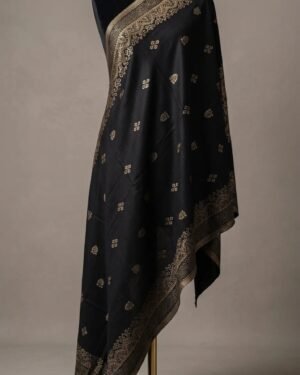 Black Metallic Weave Shawl