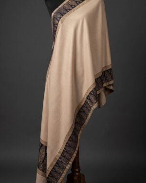 Golden Black Border Metallic Weave Shawl