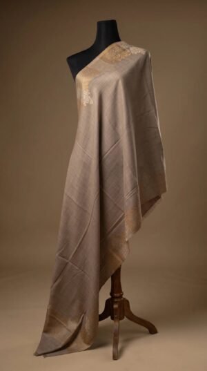 Golden Border Metallic Weave Shawl