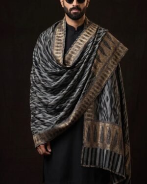 Premium Men’s Ikkat Zari Shawl – T003249KH