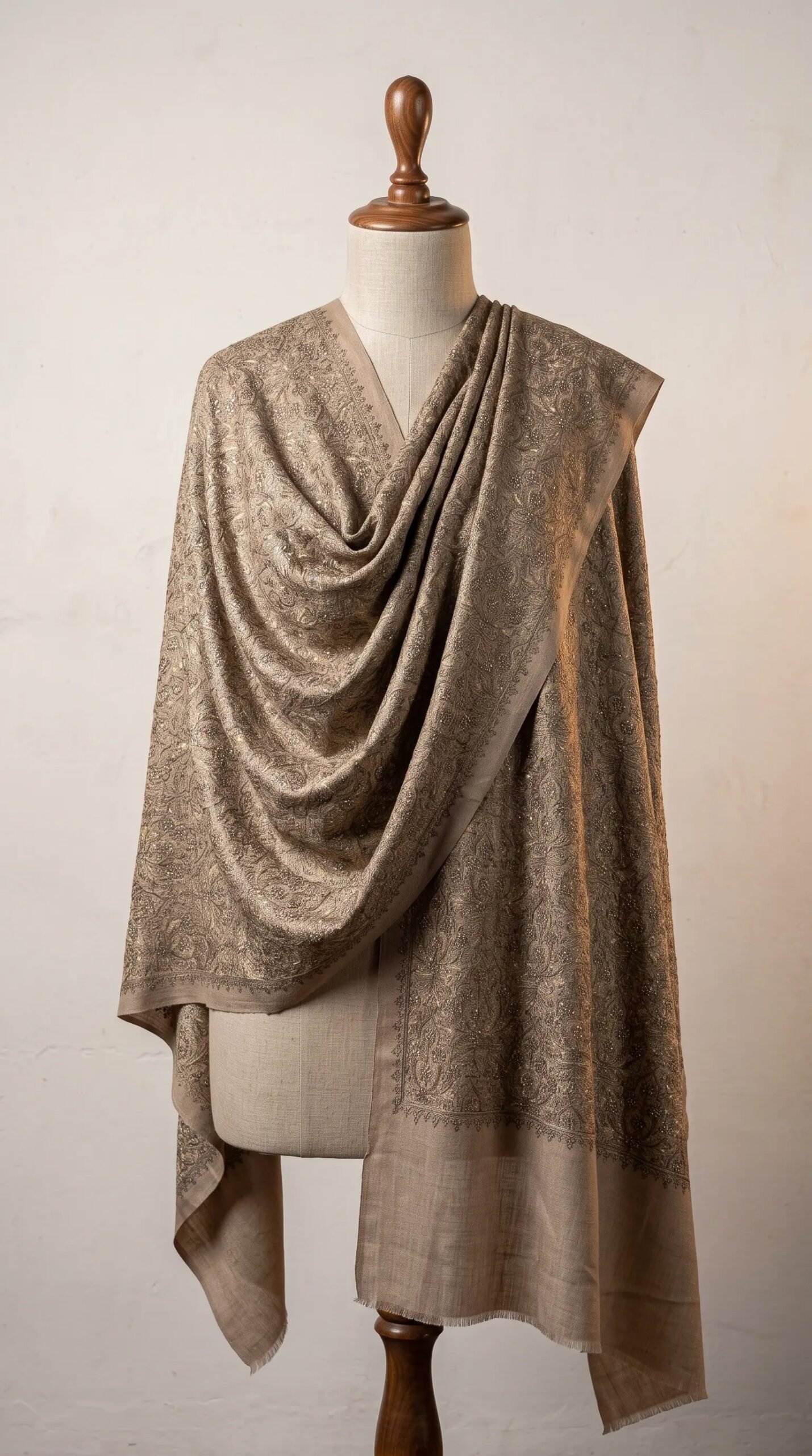 Black Golden Border Metallic Weave Shawl
