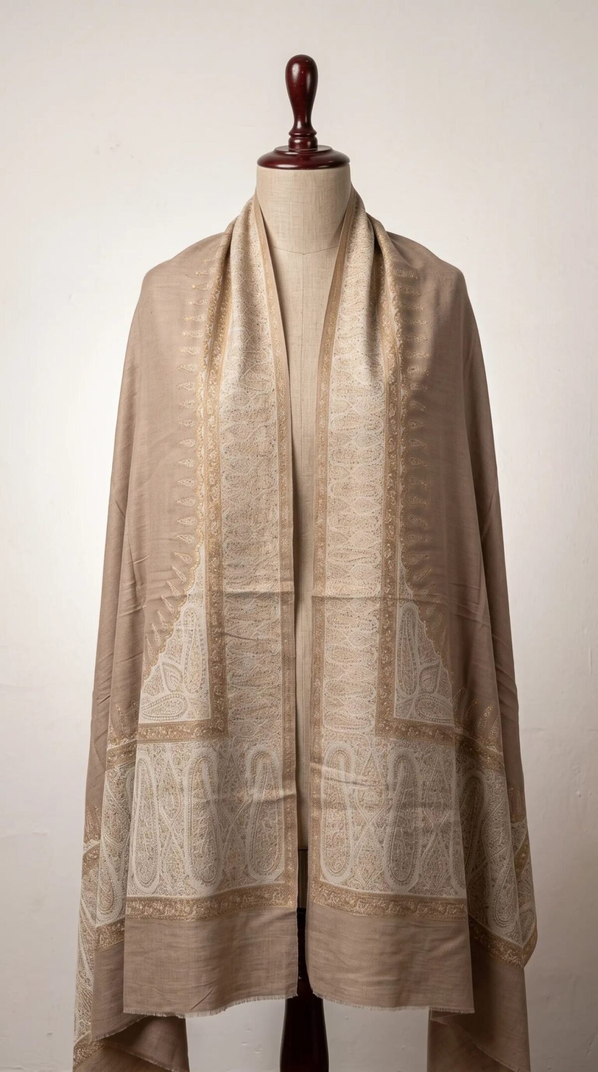 Black Golden Border Metallic Weave Shawl