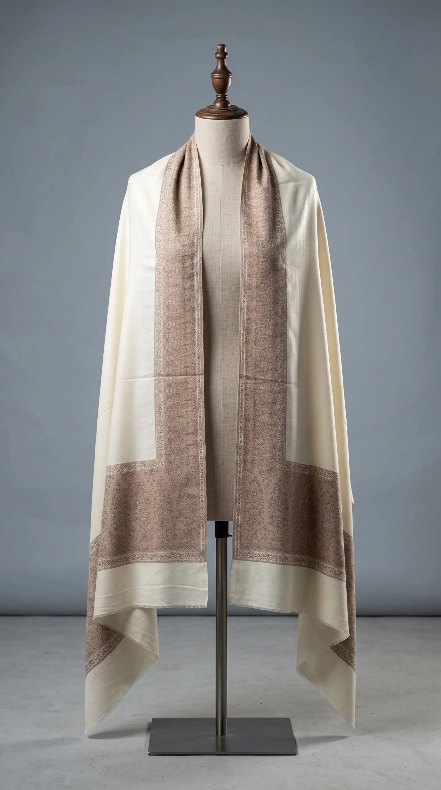 Border Metallic Weave Shawl