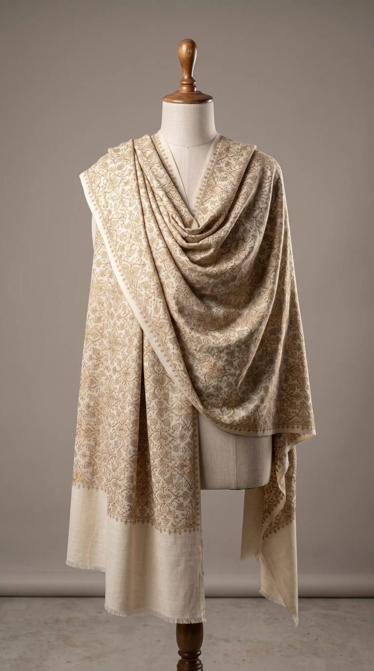 Black Golden Border Metallic Weave Shawl