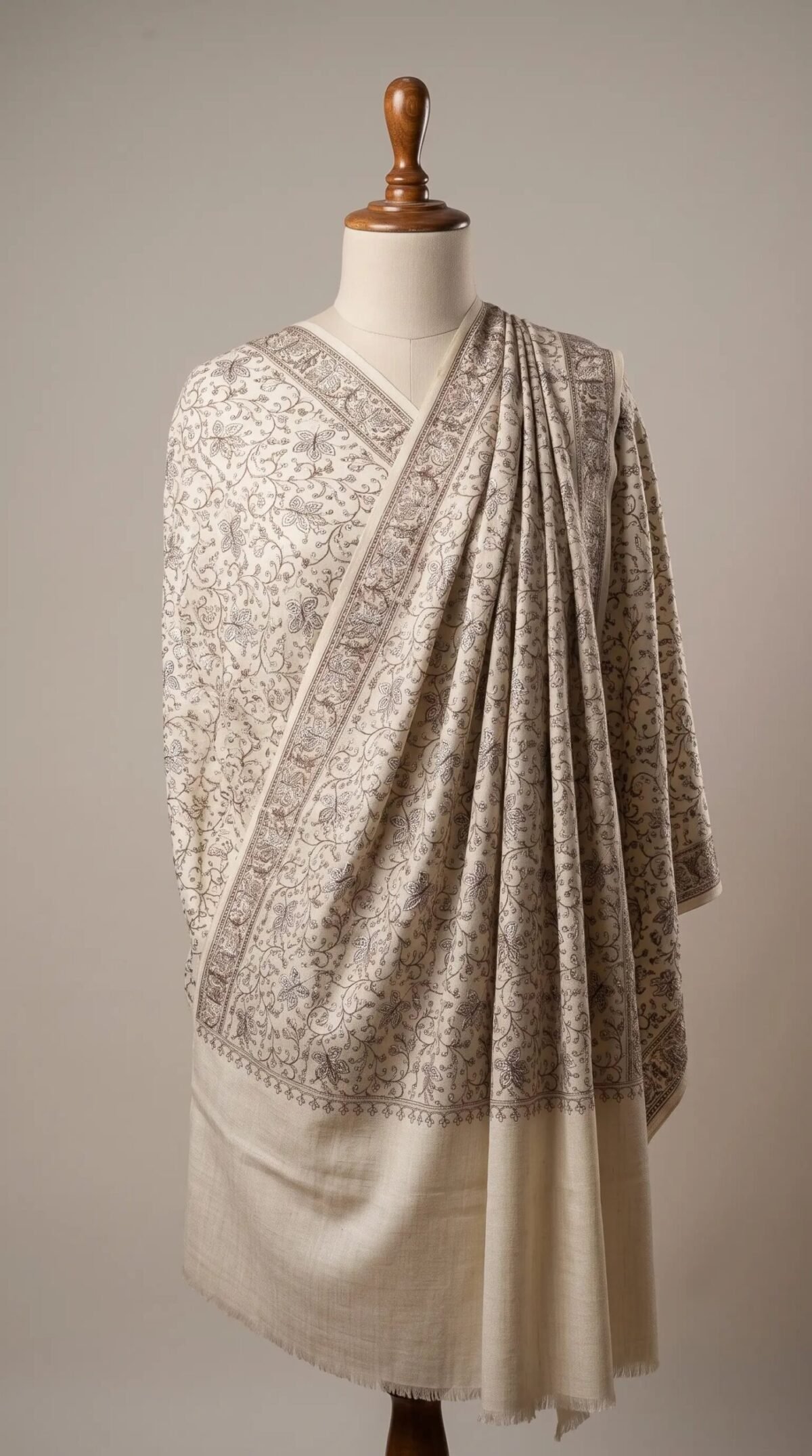 Black Golden Border Metallic Weave Shawl