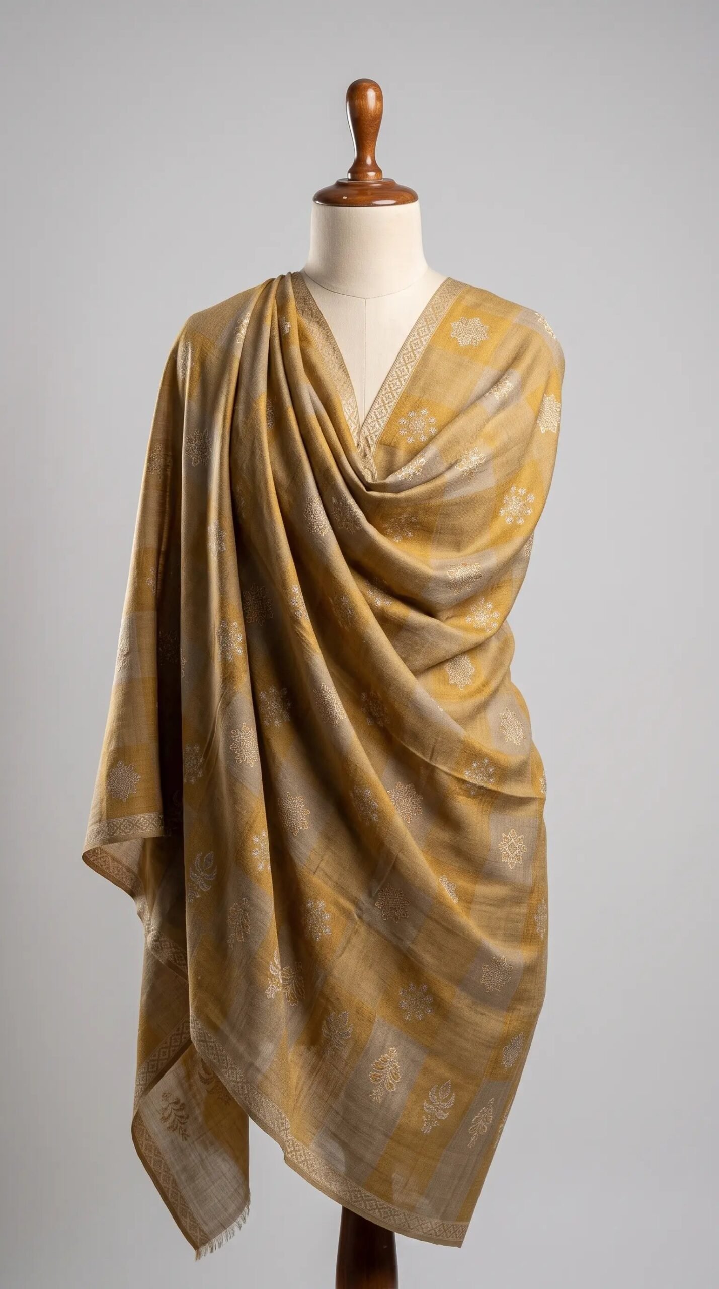 Black Golden Metallic Weave Shawl