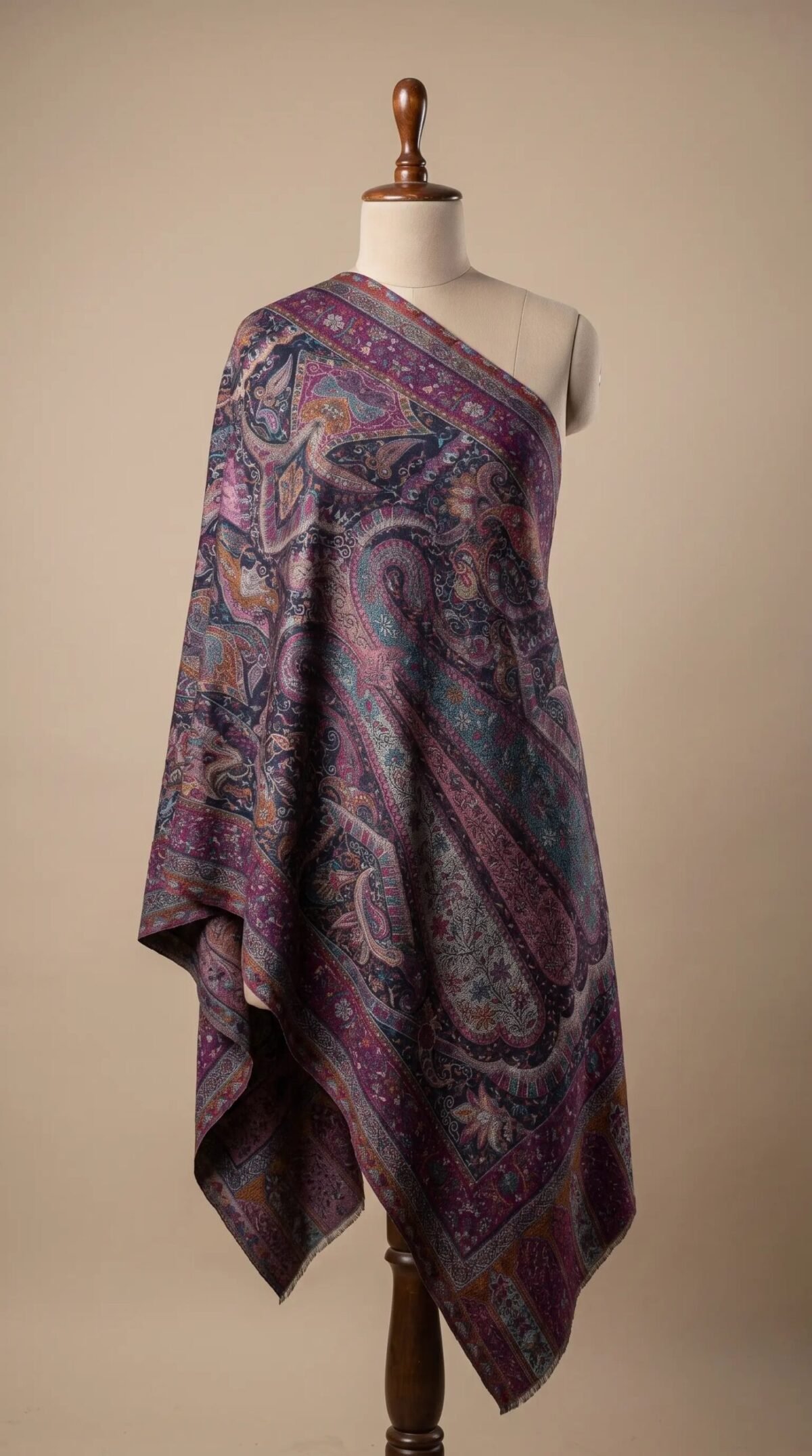 Black Golden Metallic Weave Shawl