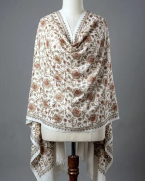 Off-White Embroidered Shawl