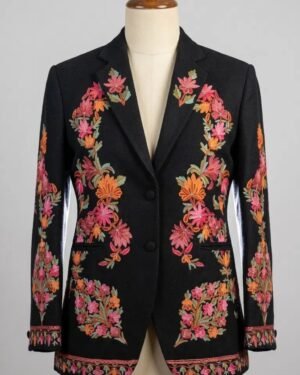 Kashmiri Ari Floral Blazer With Handwork