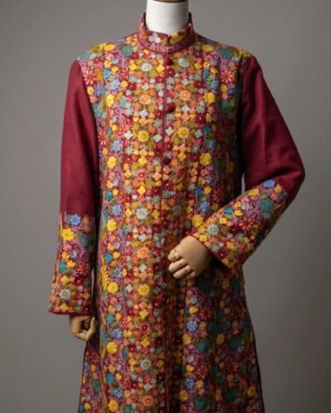 Hand Assisted All-over Embroidered Ari Florals Coat