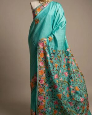 Hand Assisted Kashmiri Aari Work Saree