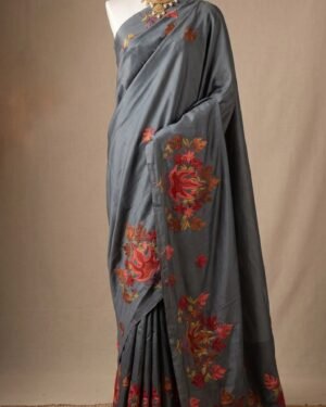 Hand Assisted Kashmiri Aari Work Saree