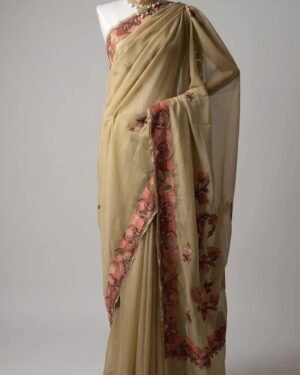 Hand Assisted Kashmiri Aari Work Saree