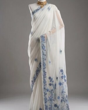 Hand Assisted Kashmiri Aari Work Saree